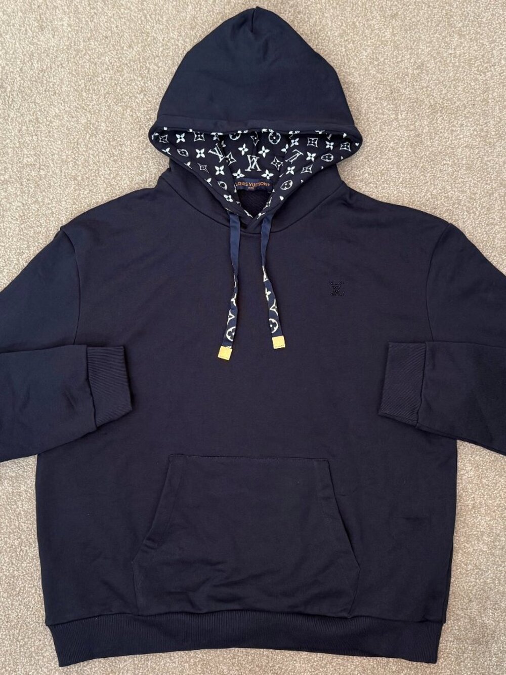 Dior Monogram Cotton Hoodie pullover naval academy XL